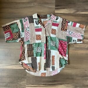 Vintage Caribou Women's Button Down Hawaiian Shirt - Made in USA - Size Medium